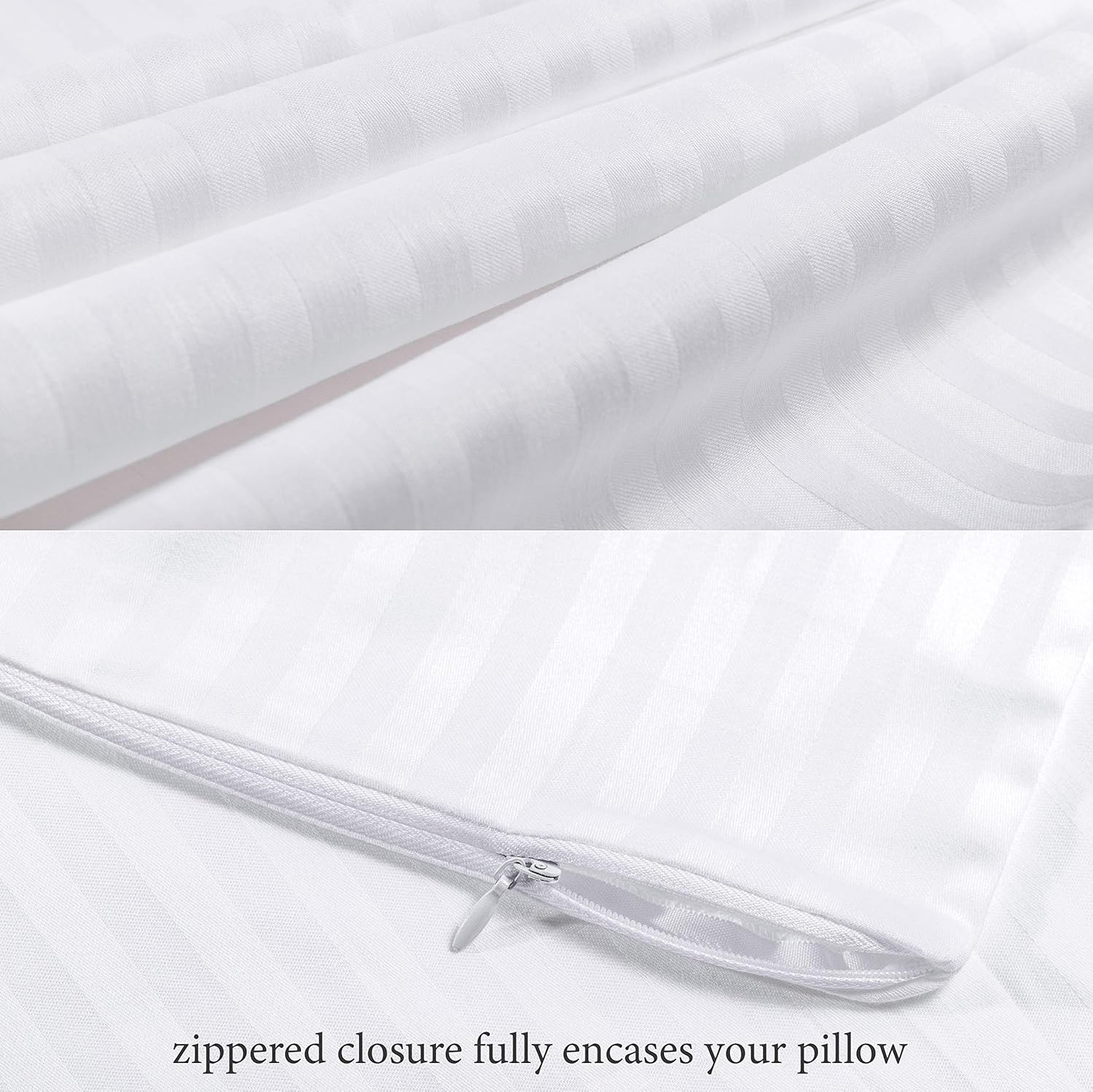 Fairpeak Soft Zippered Pillow Protectors Covers Case (King, 20x36) - 4 Pack, Anti Allergy Hypoallergenic 100% Cotton Sateen Covers, Luxury Hotel Quality: Home & Kitchen