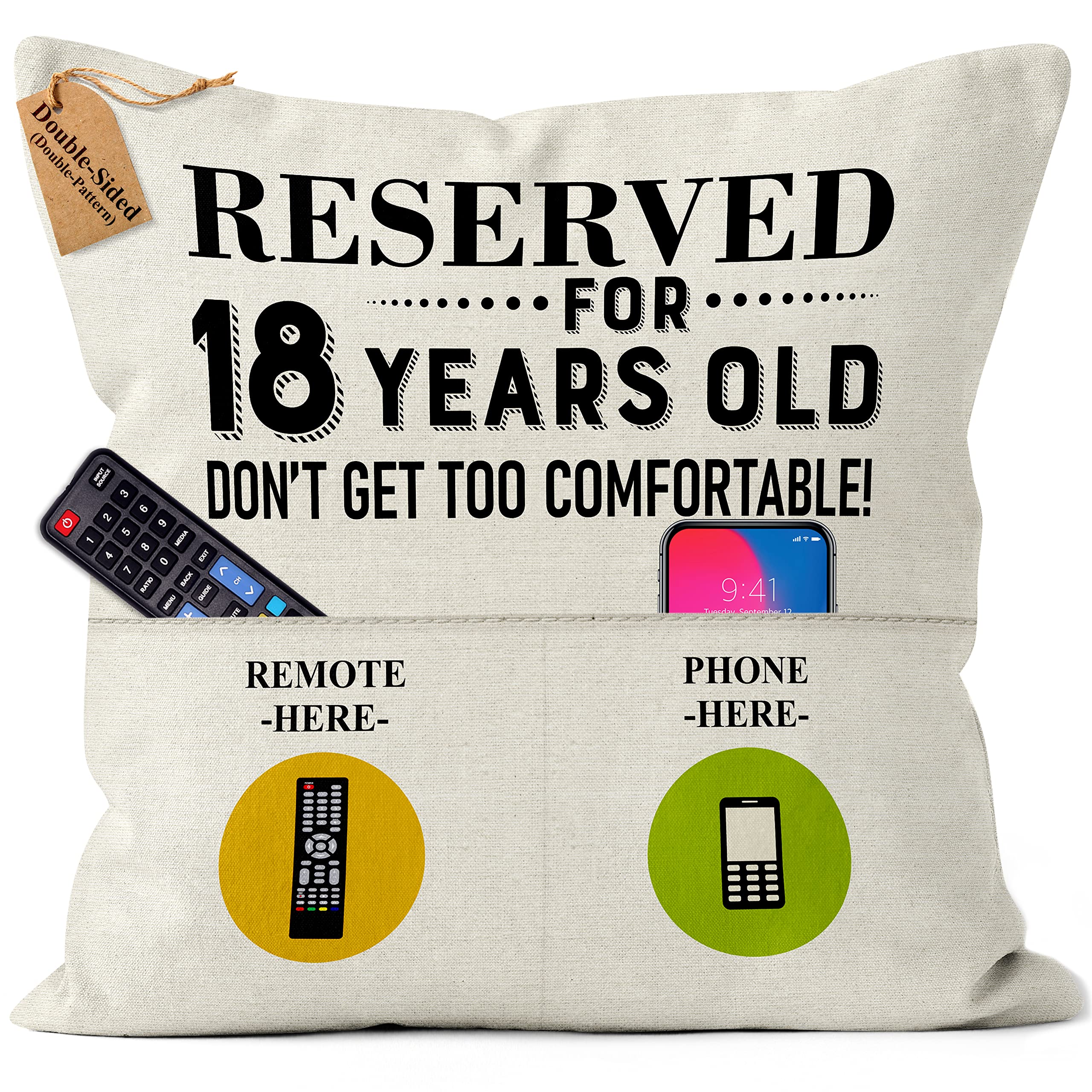 CROWNLY®(Double-Sided) 18th Birthday Gifts for Girls and Boys Customised Gift Pillow Covers 45x45 Cm Sister Happy Birthday Ladies Gift Ideas Friendship Gifts for Women