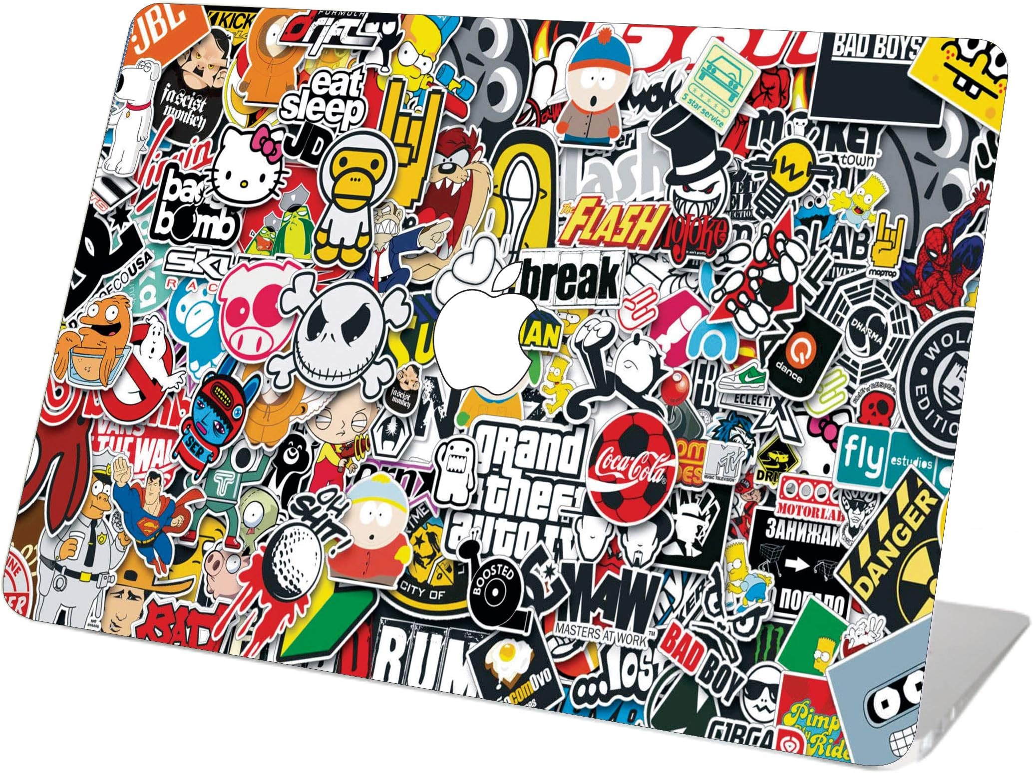 SANCTrix Laptop Skin Abstract Nerd Theme Round Edge and Apple Cutout Decal for Apple MacBook (MacBook 13 inch air)