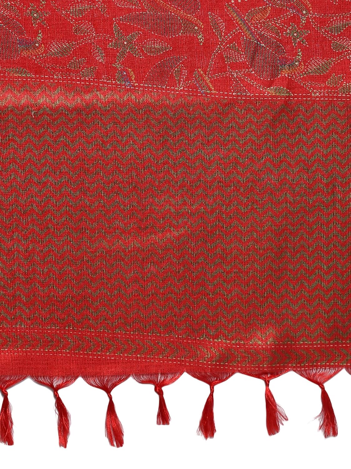 applecreation women's khadi silk dupatts with jhallar (freesize_red_khdpt107a)