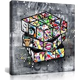 SIXTTART Banksy Canvas Wall-Art for Bedroom - Street Graffiti Wall Art Abstract Painting Pop Art Wall Decor Modern Home Office Decor 14
