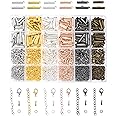 Mandala Crafts Assorted Seed Beads Sliders Clasps for Jewelry Making Bead Looms - 1080 PCs Slide Connectors Bars End Clasp Tubes Caps Jewelry Finding Kit for DIY Beading Multi-Strand Necklace Bracelet