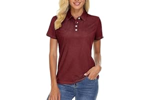TACVASEN Women 4-Buttons Golf Shirts Dry Fit Short Sleeve Quick Dry Polo Lightweight Workout Sport Tops