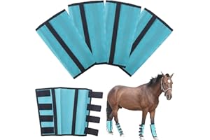 TARFEPA Adjustable Horse Fly Boots Set of 4, Breathable Mesh Fly Boots for Horses, Equine Leg Protection Reduce Stomping, Horse Leggings Leg Guards