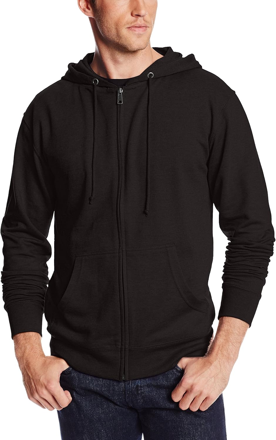 terry fitted full zip hoodie