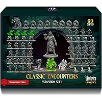 Classic Encounters - Expansion Set I - 60 Iconic DND Miniatures Bulk Monsters, Unpainted Tabletop RPG DND Minis, D&D Miniatur