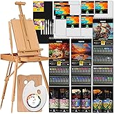 VISWIN Professional All-in-One Art Painting Kit with Beech Wood French Easel, 96 Acrylic, Watercolor & Oil Paint Set, Canvases, Painting Set with Supplies for Adults, Artists, Beginners
