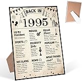 Vintage Back in 1995 Table Sign, 30th Birthday Party Decorations, Dirty 30 Birthday Decorations for Her or Him, Birthday Poster, 30 Year Old Birthday Gifts for Women, Men, 8*11" Wooden Sign With Stand