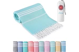ANTFUNY Cotton Turkish Beach Towels Quick Dry Sand Free Soft Absorbent Adult Oversized Bath Pool Swim Long Towel Lightweight Thin Sandless Fast Drying Over The Lounge Chair Towel Sand Anti Resistant