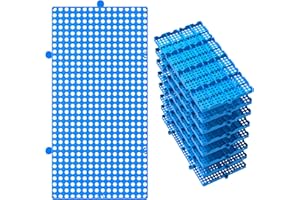XYVOLTIC 8 Packs Lightweight Plastic Pallets for Basement Storage, 23.6" x 11.8" x 1.18" Small Stage Platform for Garage, Attic Flooring-Blue