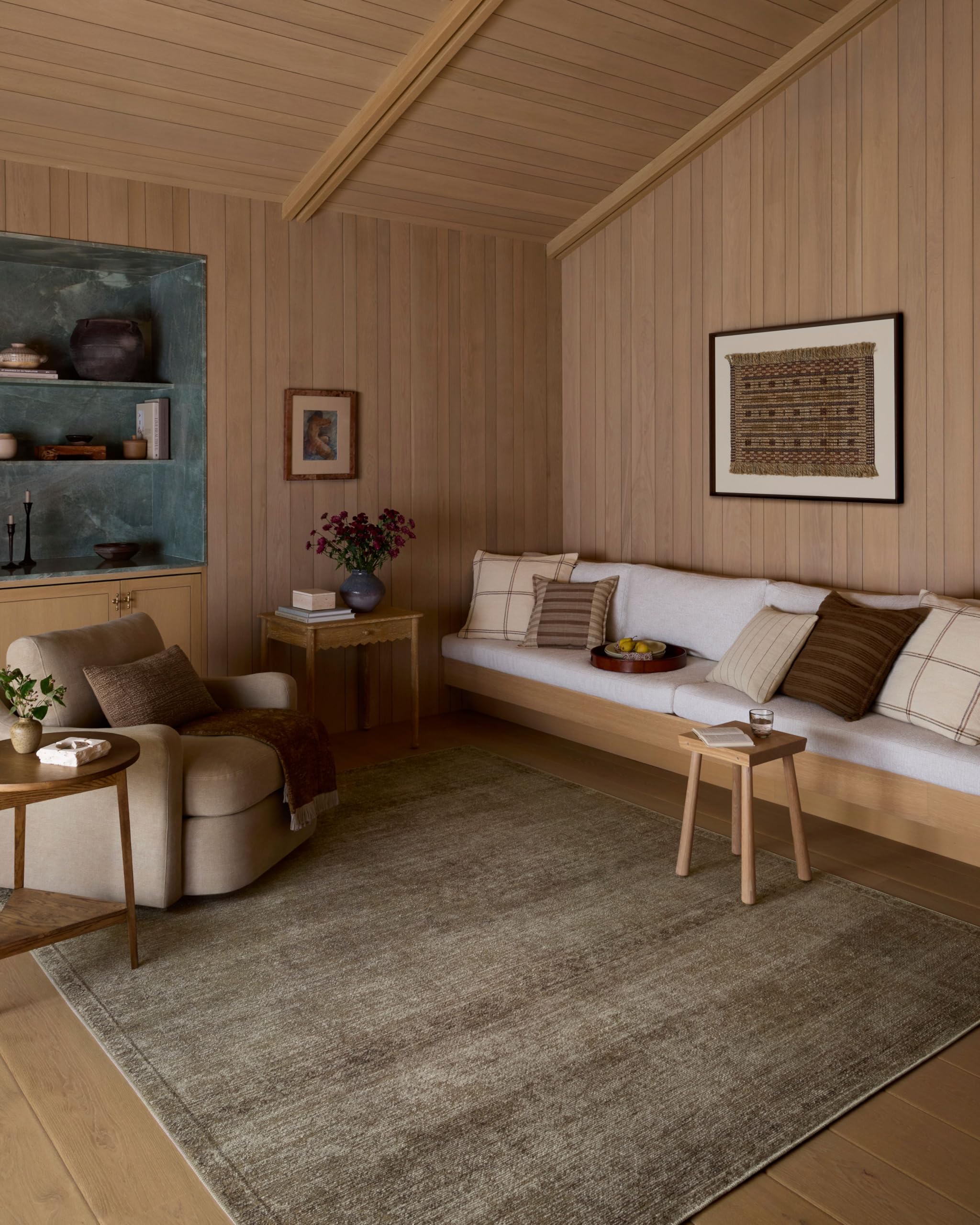 Photo 1 of Loloi Amber Lewis Cambria Collection CBR-01 Ash/Bark 7'-6" x 9'-6" Area Rug Jute, Neutral, Vintage Style, Antique Tone, Living, Bedroom, Dining, Carpet