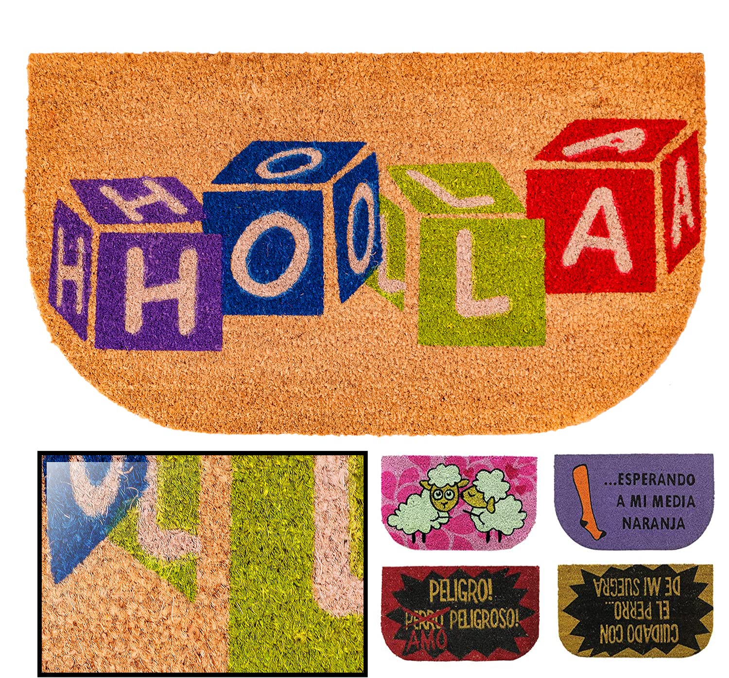 LucaHome – Coco Doormat 40 x 70 cm Non-Slip, Doormat Home Entrance, Hello Dice, Doormats, Home Entrance, Indoor or Outdoor Doormat