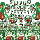 226 Pcs Football Birthday Party Decorations Football Party Supplies Set Touch Down Plate Napkin Tailgate Banner for Sport Theme Birthday Party Gameday Party Decorations Serve 20