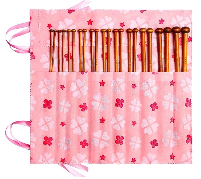 Stricknadeln Set Stricknadel Bambus Stricknadeln Holz Strickset Stricken für Anfänger Aufbewahrung 3,5 8 10