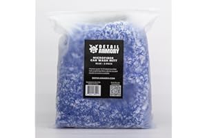 Detail Armory Microfiber Car Wash Mitt, Plush Cleaning Fibers, Scratch-Free, Swirl-Free, Lint-Free, 8in x 11in, Machine Washable, 2-Pack (Blue)