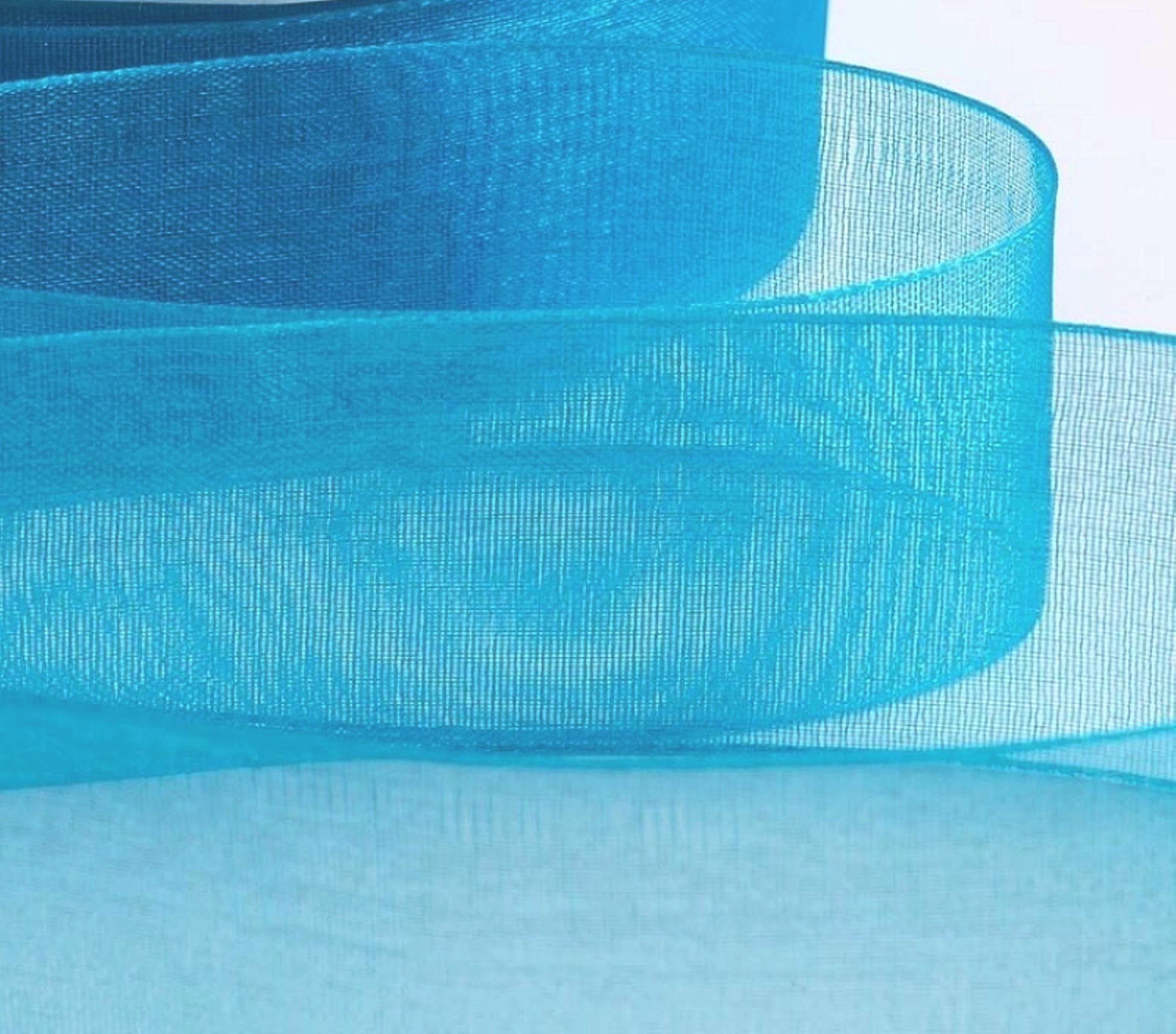 Organza Gift Wrap Ribbon, Ribbons for Gift Wrapping, Christmas Ribbon, Gift Wrapping Ribbon for Crafting, Wedding Party Decor. 44 Meters s (25mm, Turquoise)