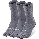 OrrinSports Toe Socks Liner Crew Socks for Men Women Coolmax Five Finger Socks 3 Pairs Running Socks
