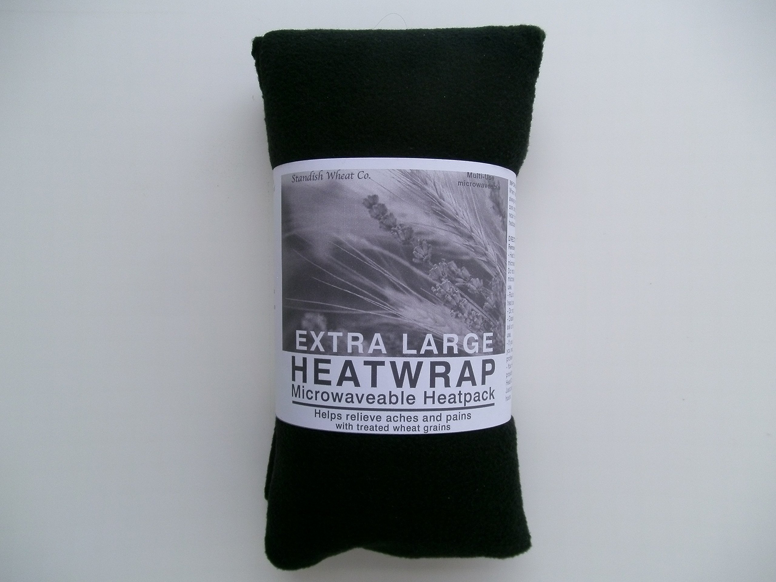 Microwave Fleece Wheat Bag - BLACK - Size Large - UNSCENTED