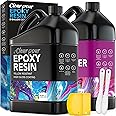Clear Pour 2 Gallon Epoxy Resin Kit - Premium Clear Epoxy Resin for Countertop, Table Top, Art, Craft, DIY, Wood and Resin Molds (1 Gallon x 2 Set)