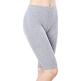 Women Under Dress Tight Shorts Stretch Knee Length Pants Thin Yoga Short Leggings