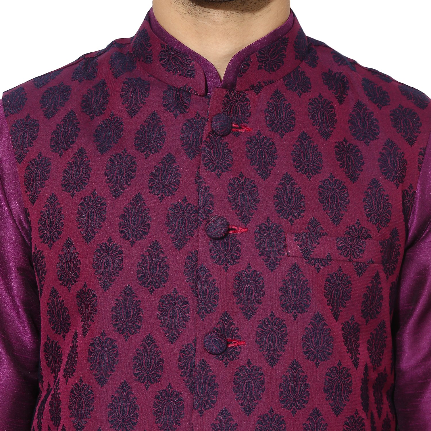 kisah benarasi cotton silkself designwaistcoat for men's
