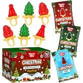 30 Pack Christmas Ring Candy &ndash; Individually Wrapped Santa, Tree, Hat Lollipops &ndash; Strawberry, Green Apple, Tutti Frutti Delicious Flavors &ndash; Bulk Christmas Suckers Great Use, For Stocking Stuffers Kids Party Favor, Classrooms Partys, Goodie Bags Holiday Treats
