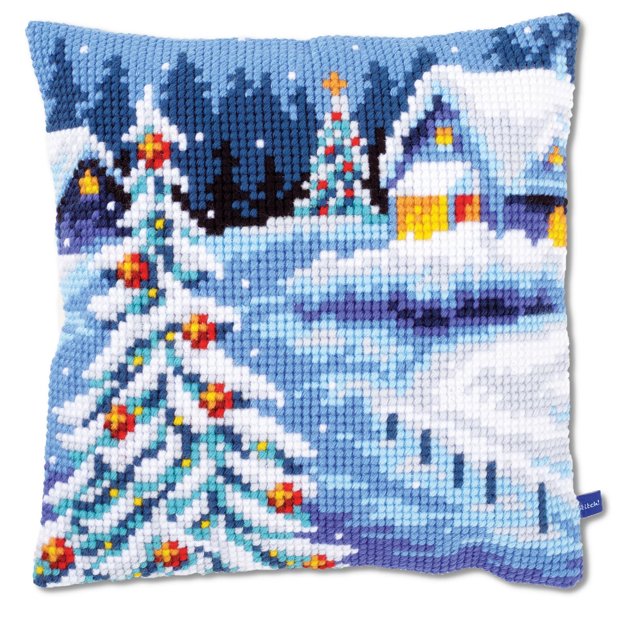 Vervaco Cross Stitch Kit: Cushion: Winter Scenery, Cotton, NA, 40 x 40cm