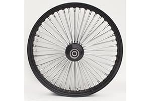 Ultima King Spoke Front Wheel, Black & Chrome,21" x 2.15", Single Disc, Narrow Glide, 37-563