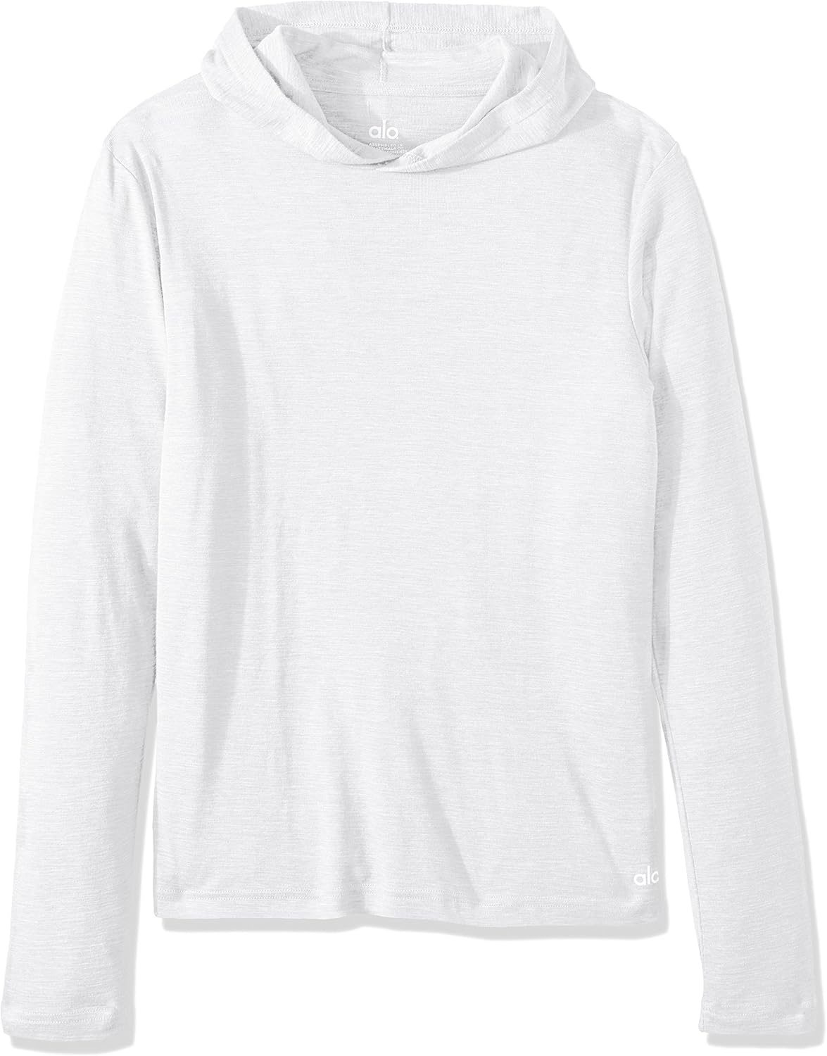 Alo Yoga Men's Core Long Sleeve Hoodie, White Performance Blend, X
