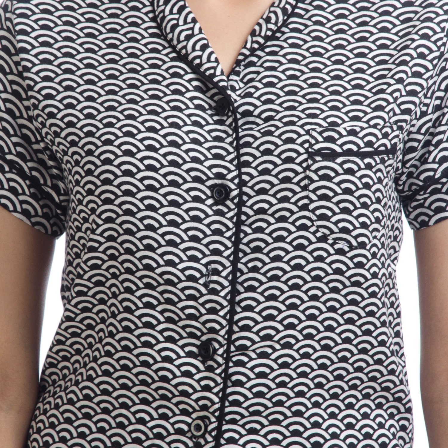 nite flite women's classic button-down shorts set