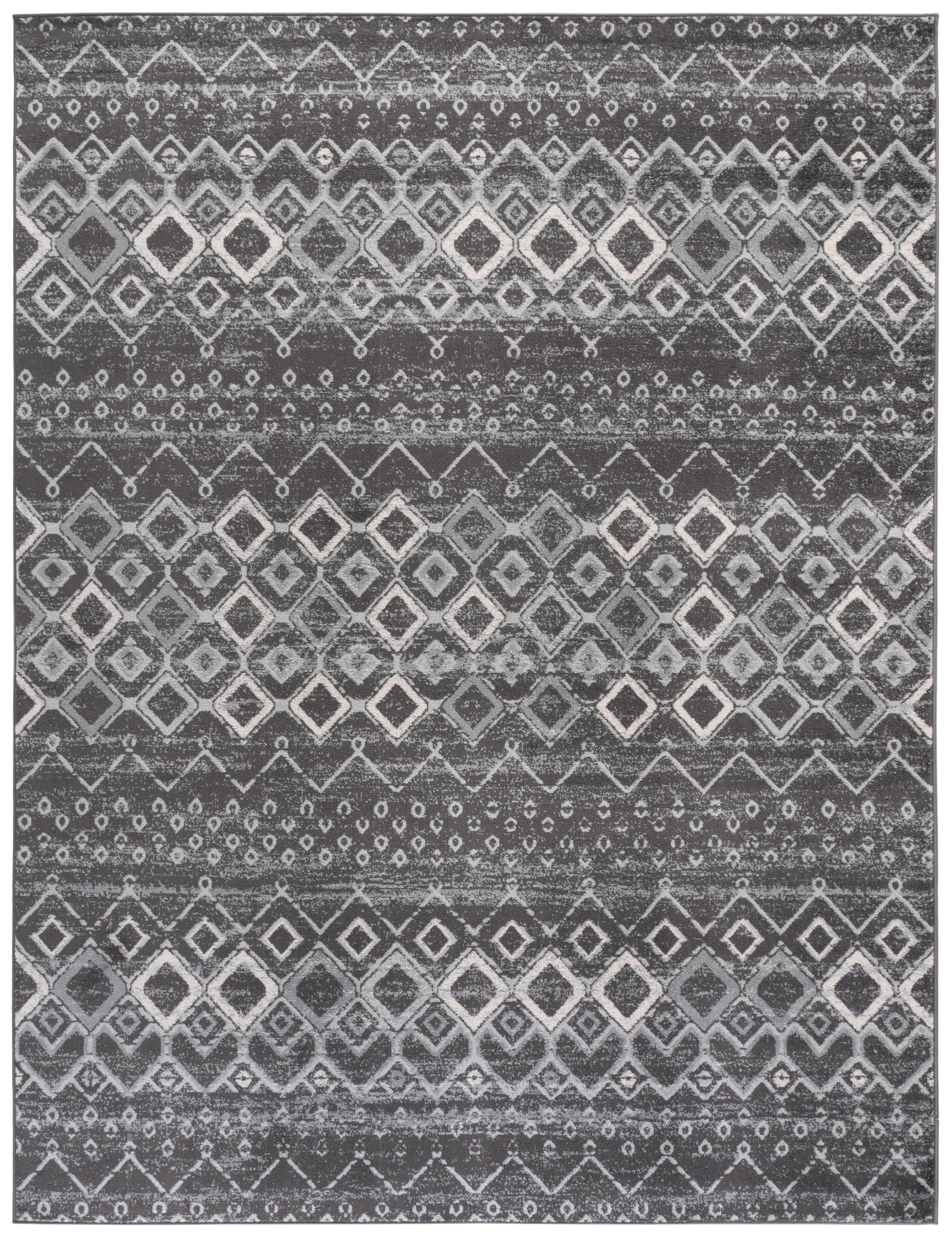 SAFAVIEH Area Rug 10x14 - Amsterdam Collection - Large - Dark Grey & Light Grey, Non-Shedding & Easy to Clean, Ideal for Living Room, Bedroom, Dining Space (AMS108J) Image