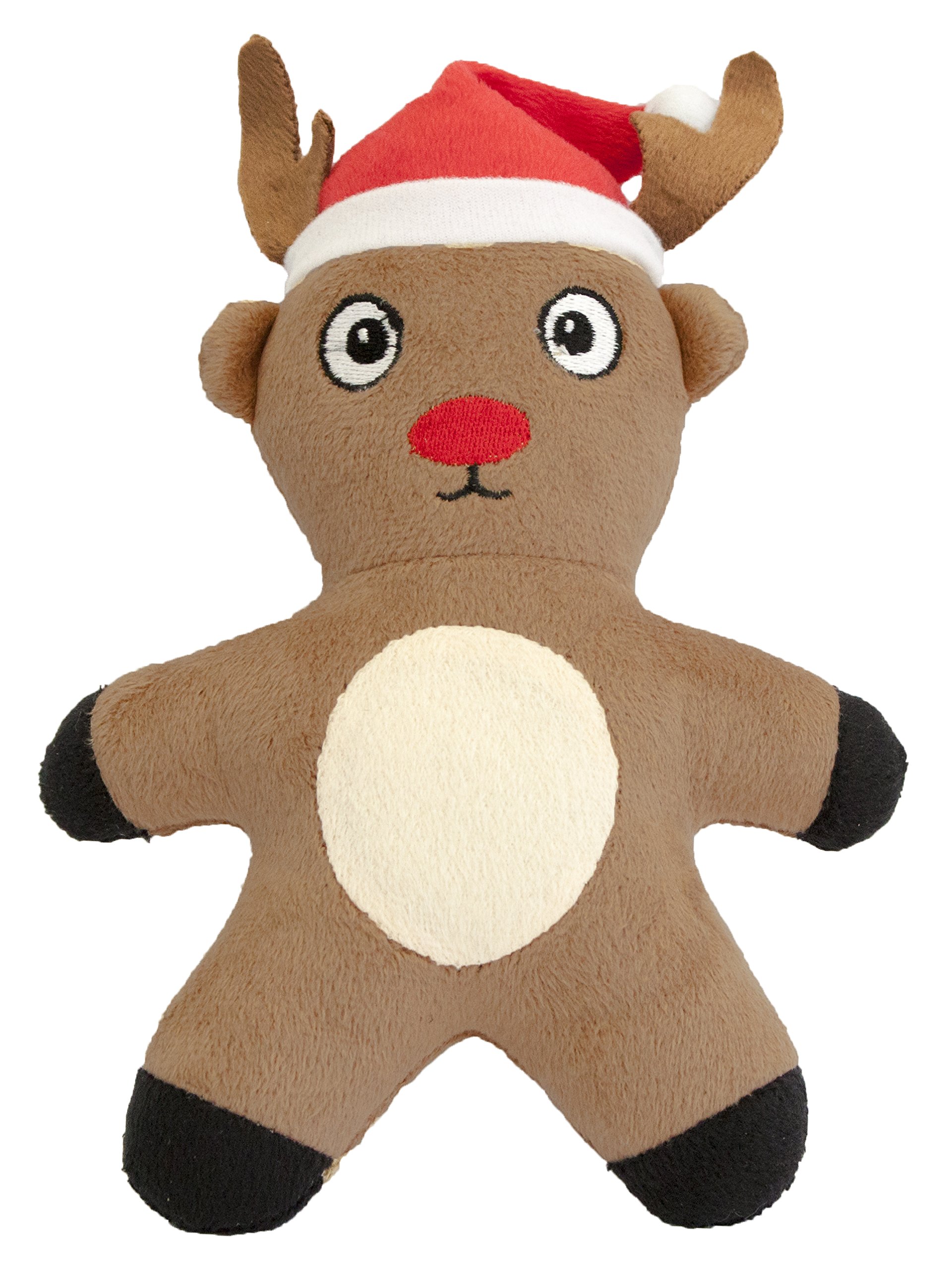 Pet Brands Christmas Reindeer Plush Toy with Replaceable Squeaker Dog Toy