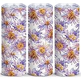 Purple And Yellow Flower Tumbler,September Birthday Gifts for Women Girl Wife Friend Mom,20 Oz Insulated Stainless Steel Skinny Iced Coffee Tumbler,Funny Travel Coffee Mug Cup Water Bottle,1 Pcs