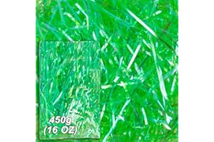 Kiddokids Easter Grass Craft Shredded Paper for Easter Baskets and Gift Wrapping - Easter Grass Filler for Easter Party Decorations and Stuffers (Iridescent Green, 16 OZ), Iridescent Green Easter