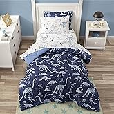 PPOLCA Blue Dinosaur Twin Comforter Set for Boys, 5 Pieces Kids Bedroom Bedding with Sheets and Pillowcase, Super Soft Lightweight for All Season, Machine Washable