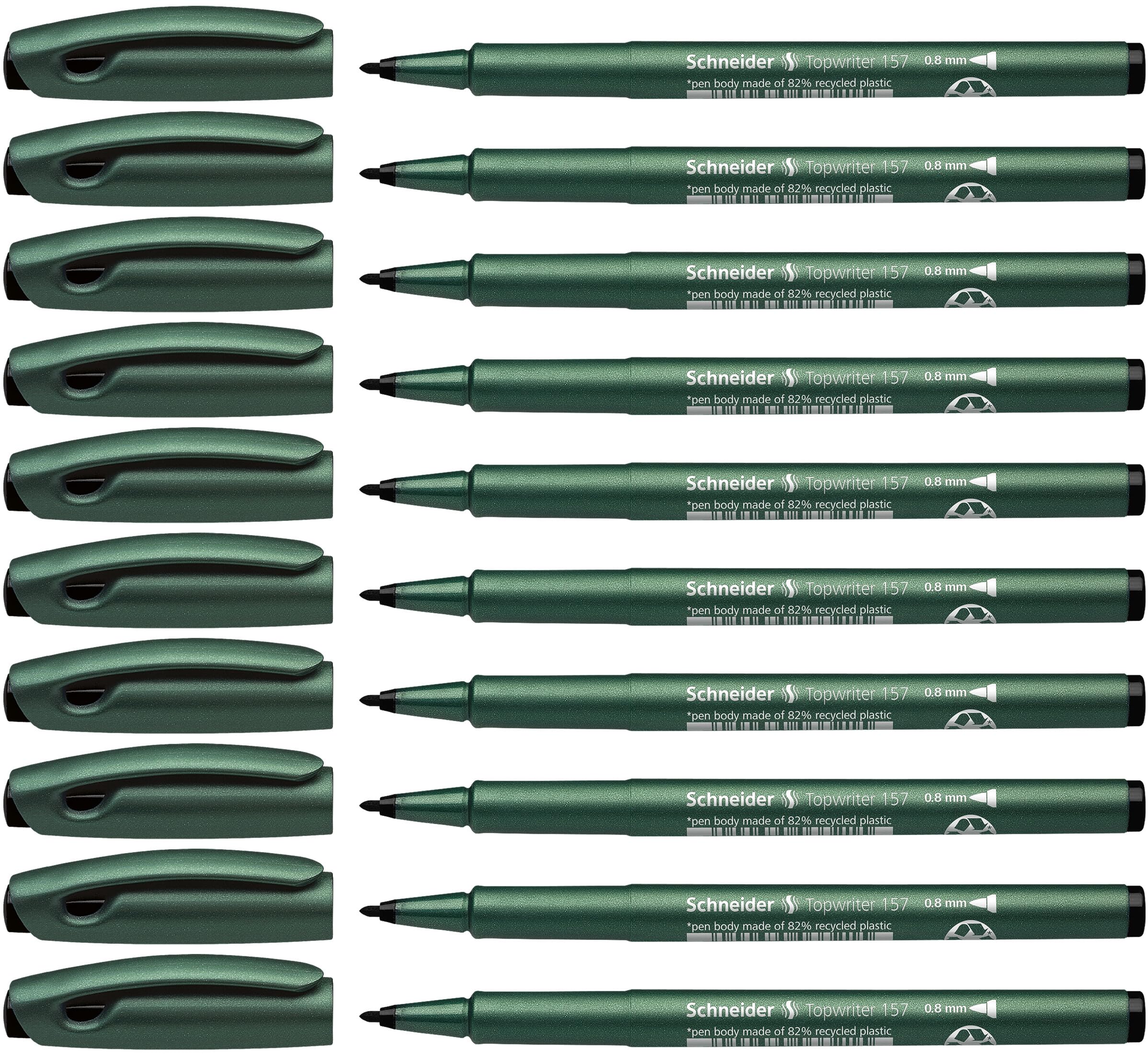 Schneider Topwriter 157 Felt-Tip Pen 0.8 mm Black Pack of 10