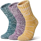Eyean Merino Wool Socks Thermal Winter Ski Warm Thick Cozy Boot Hiking Socks for Women Men 3 Pairs
