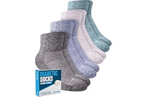 Doctor's Select Ankle Diabetic Socks for Women and Men - 4 Pairs | Diabetic Ankle Socks for Women | Neuropathy Socks