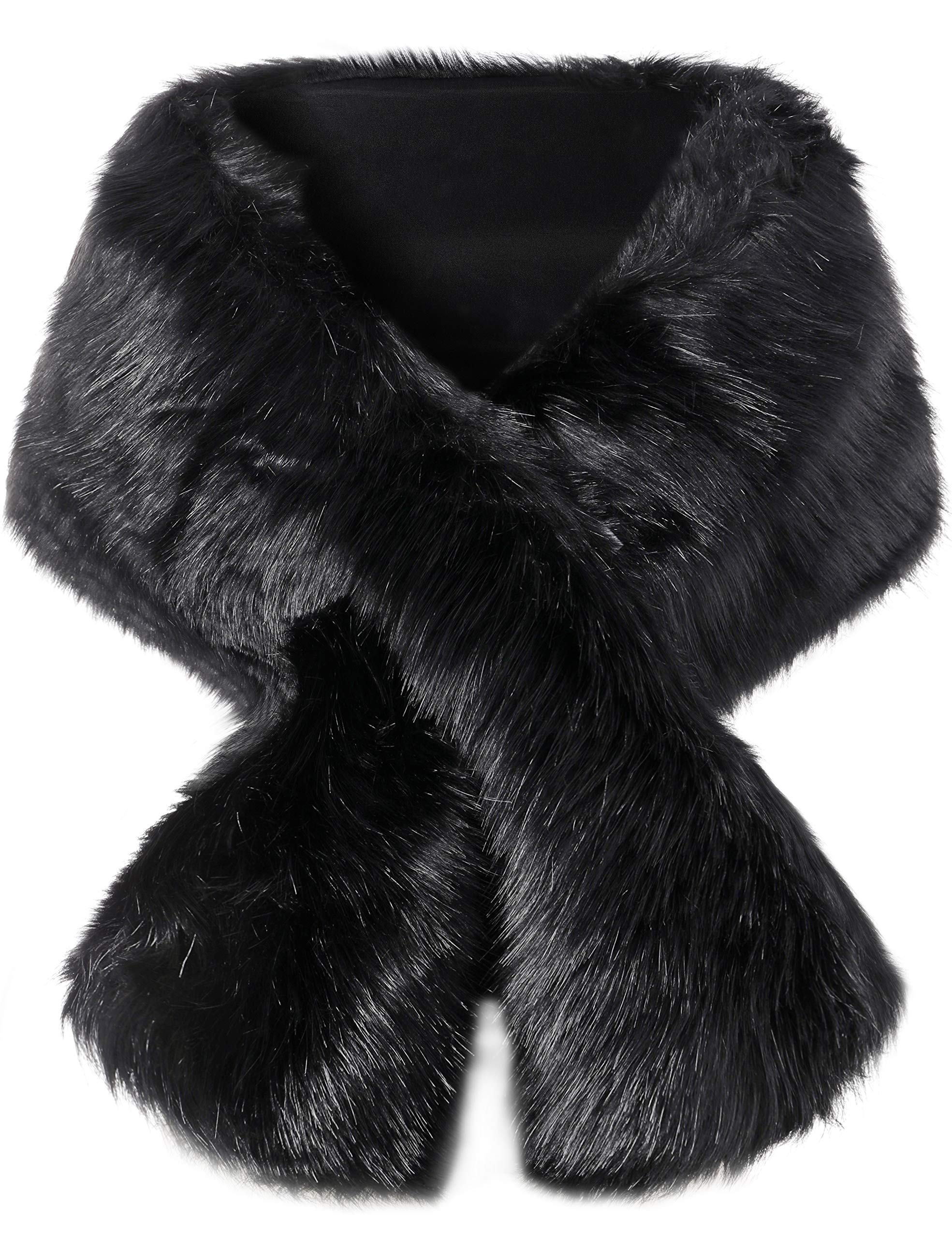 BABEYOND Womens Faux Fur Collar Shawl Faux Fur Scarf Wrap Evening Cape for Winter Coat BABEYOND Womens Faux Fur Collar Shawl Faux Fur Scarf Wrap Evening Cape for Winter Coat