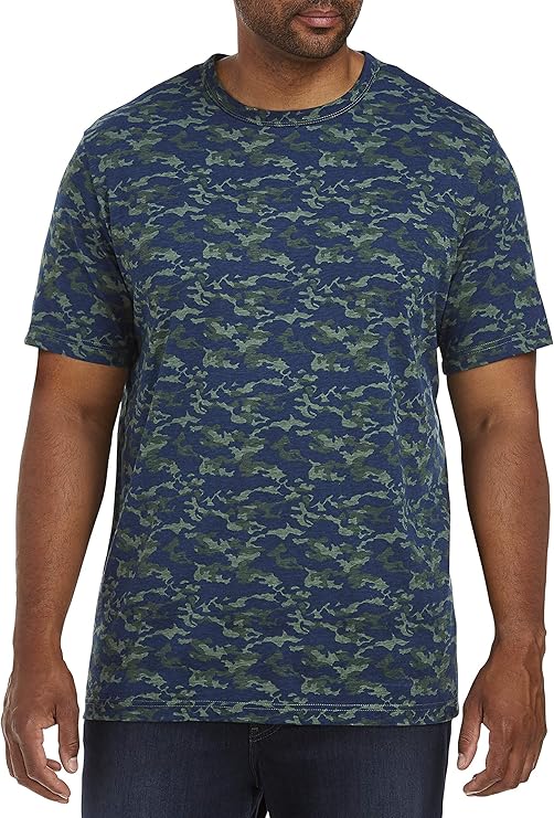 Harbor Bay by DXL Big and Tall Multi Camo No-Pocket T-Shirt, Green Multi | Amazon.com