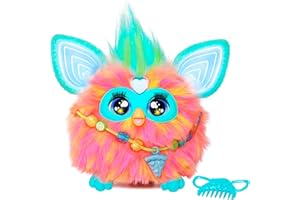 Furby Coral, 15 Fashion Accessories, Interactive Plush Toys for 6 Year Old Girls & Boys & Up, Voice Activated Animatronic