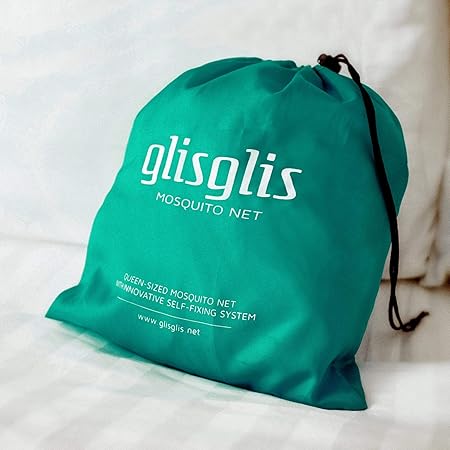 GlisGlis Green Pyramide - Moskitonetz (ohne Imprägnierung) zum Reisen. Mit Gummizug im Boden, Eingang mit Reißverschluss | Mü