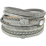 Strass-Armband Wickelarmband Perlen+Strass Glitzer Magnetverschluss 3