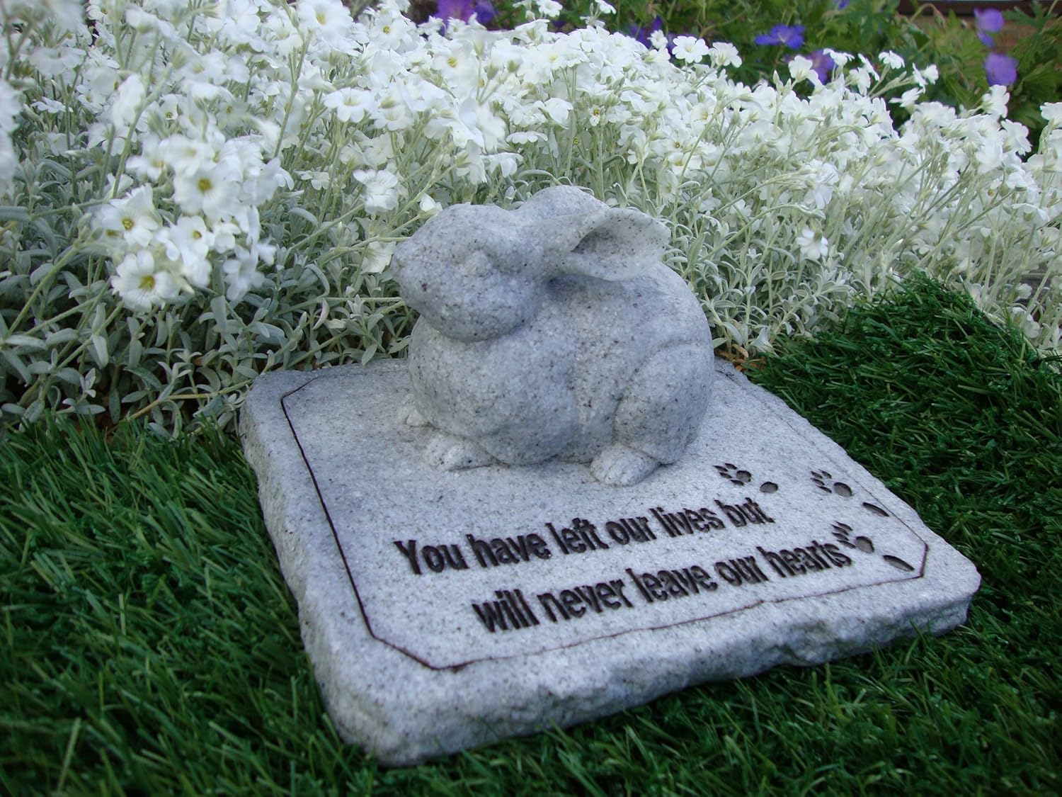 Pet Rabbit Laying Down Remebrance Memorial Stone Remembrance Plaque