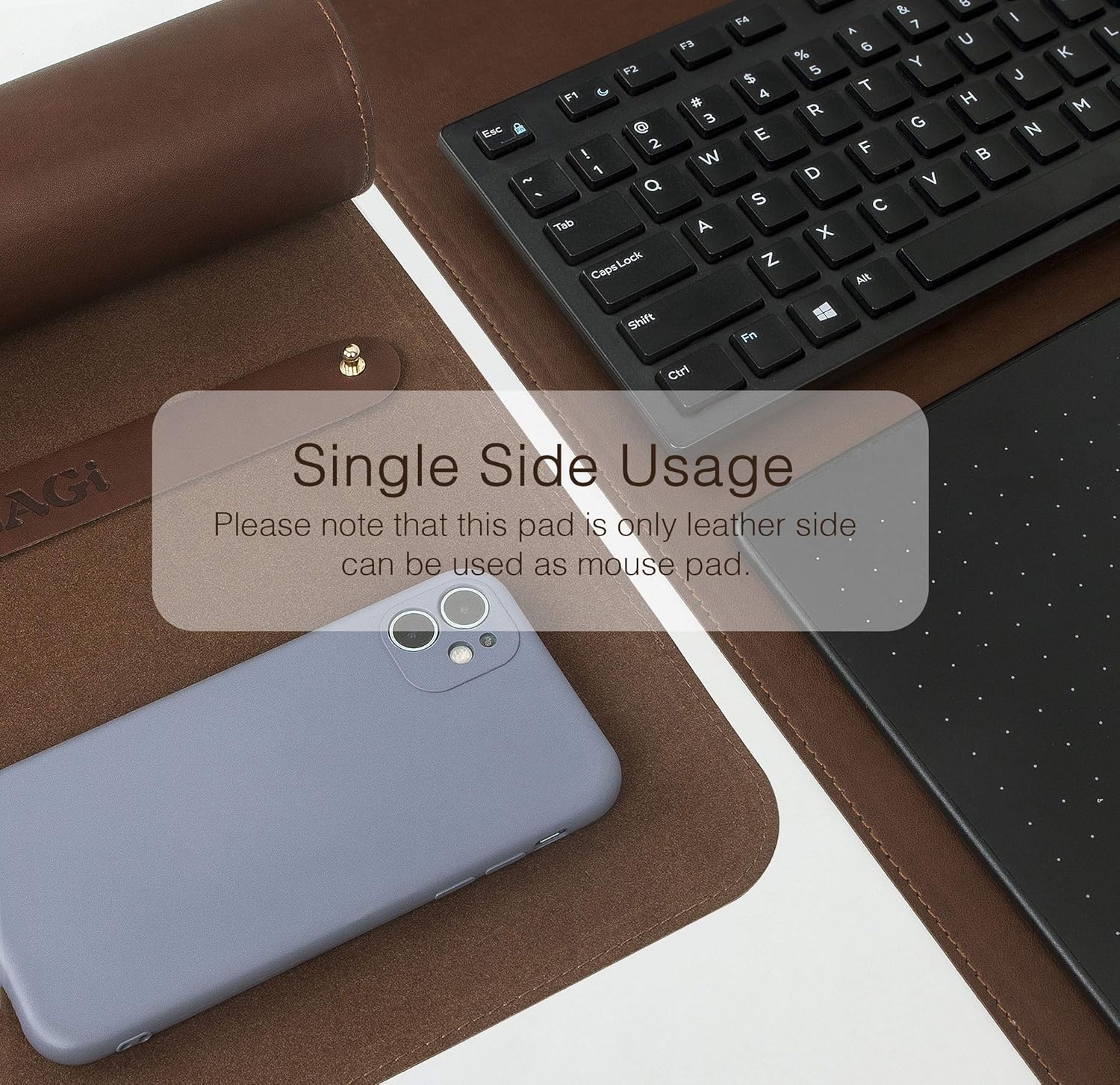 YSAGi Leather Desk Pad, Ultra Thin Writing Desk Mat Desk Protector Accessories, Large Mouse Pad for Office/Home Use (31.5" x 15.7", Brown-Single Side) : Office Products