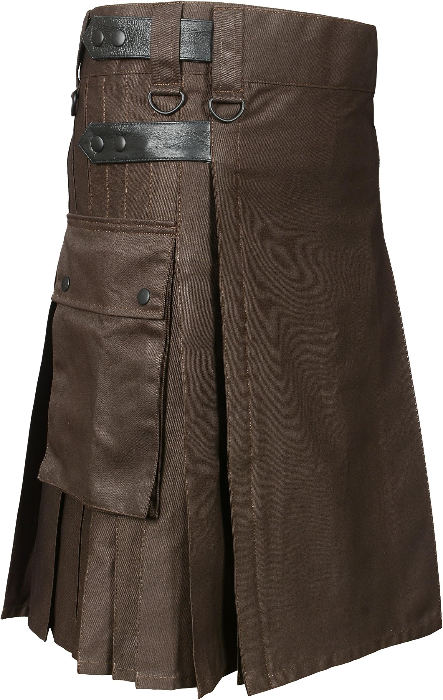 Scottish Brown Utility Kilt For Men