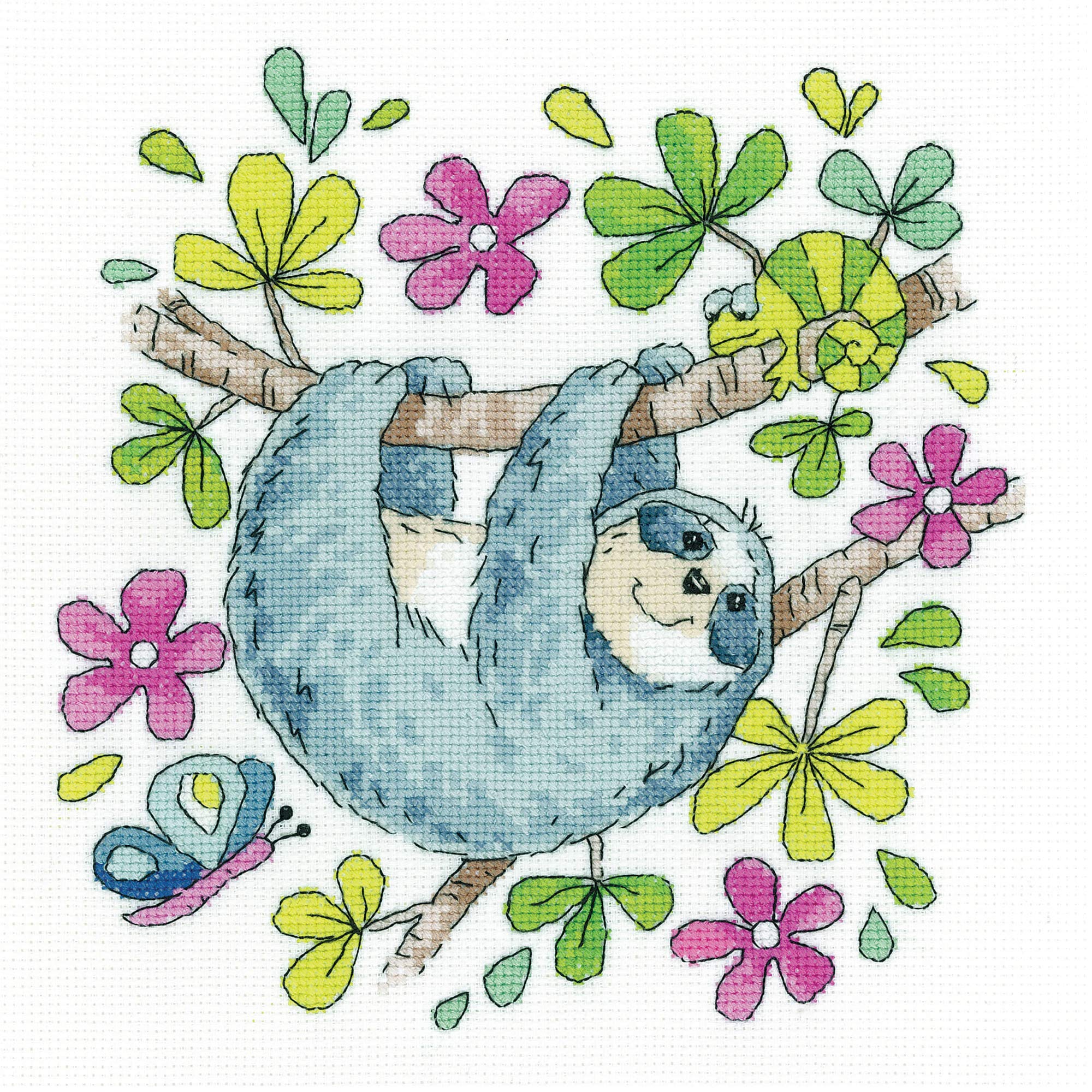 Heritage Crafts Cross Stitch Kit - Sloth