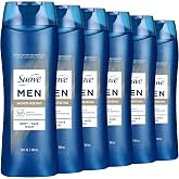 Suave Men Ultra Moisturizing Body &amp; Face Wash, Shea &amp; Sandlwood Scent, No Parabens, No Phtahaltes, 18 Oz Pack of 6