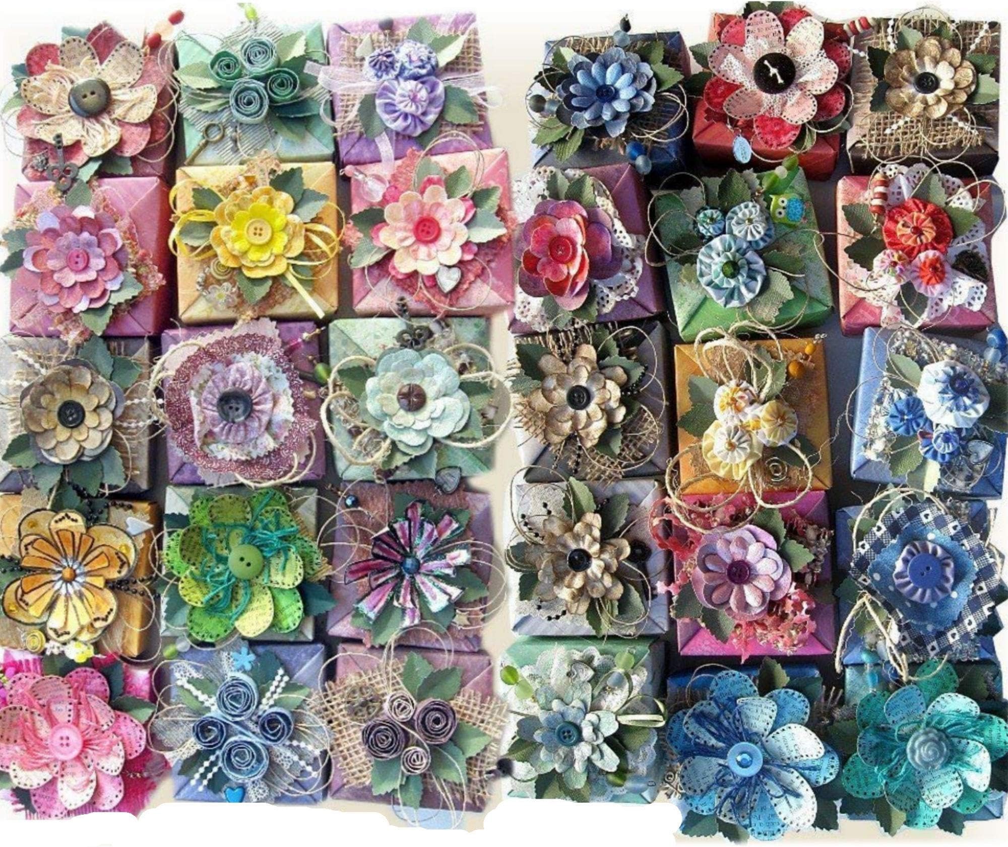 Square Mini Paper Tea Box with Accordian Photo Booklet 6 Tea Packets 3 x 3 Paper Tea Box