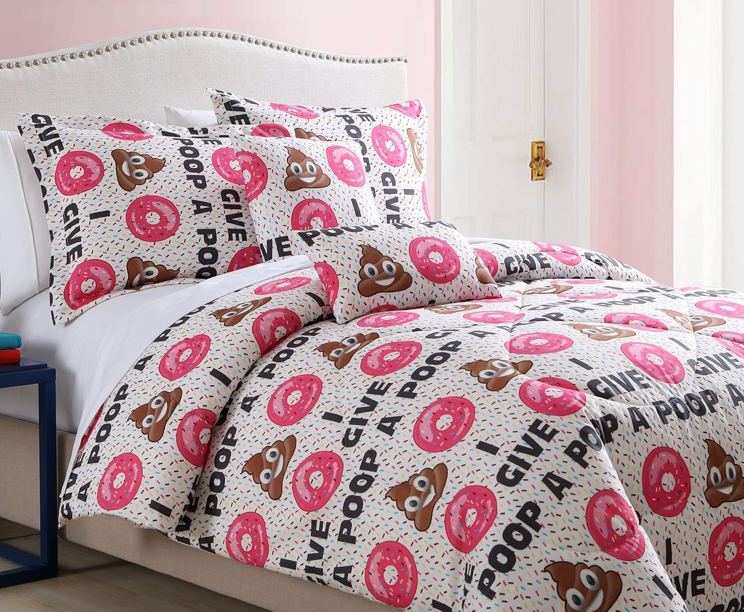 SPIRIT LINEN HOME FQ Donut Poop Emoji FourPiece Comforter